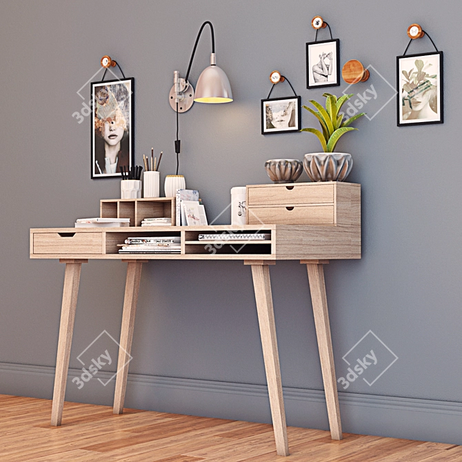 Elegant Desktop Decor Set 3D model image 2