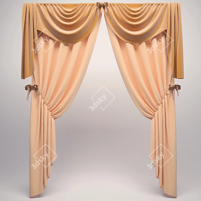 Elegant Curtain Collection 3D model image 1