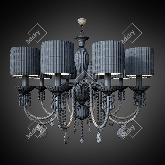Aiardini Chandelier 2015: Elegant Crystal 12-Light 3D model image 2