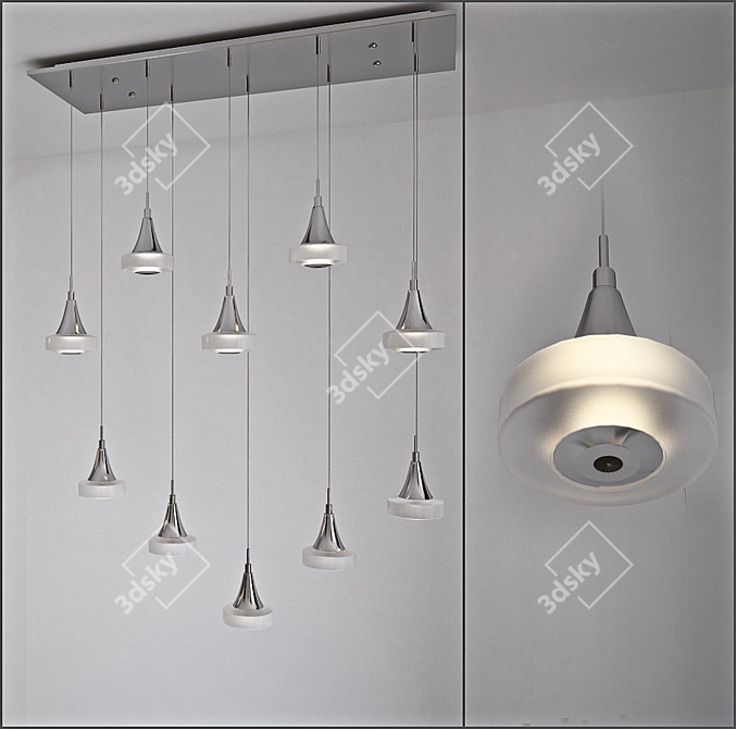 MEGAPOLIS: Flensburg Ceiling Chandelier 3D model image 1