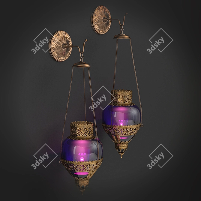 Oriental Elegance: Toscano Design Sconce 3D model image 1