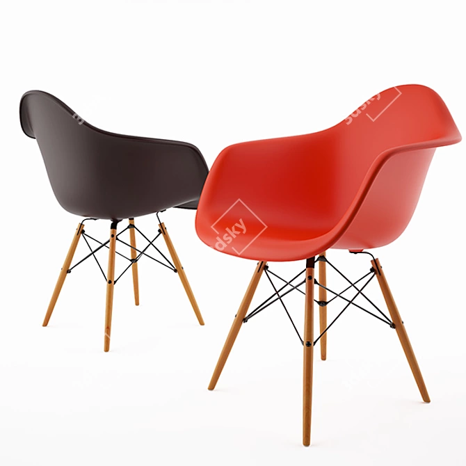 Eames Plastic Armchair: Iconic Design 3D model image 1