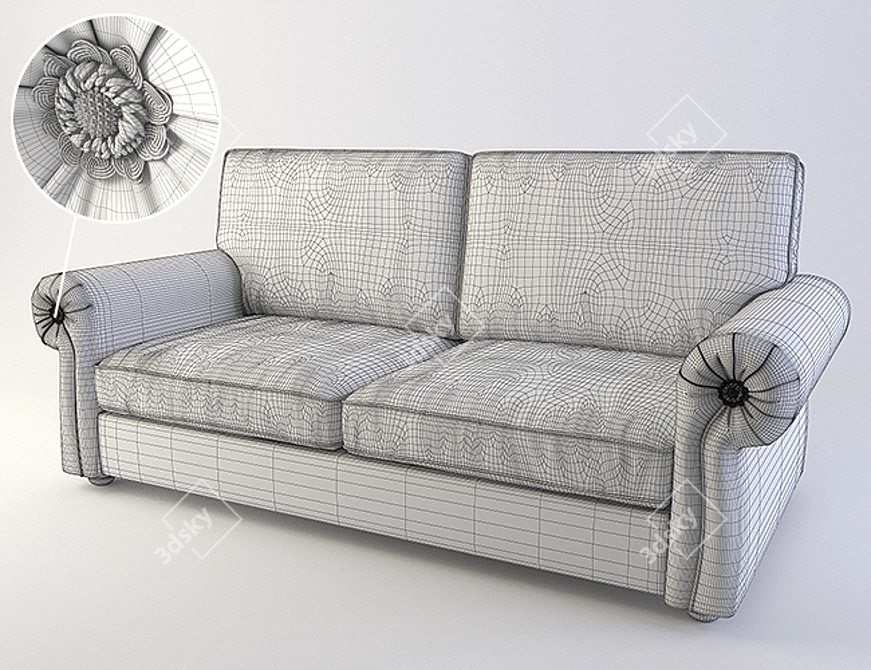 Luxury Furman Brabus Classic Sofa 3D model image 3