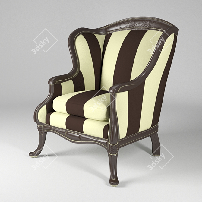 Vintage Zebra Print Armchair 3D model image 1