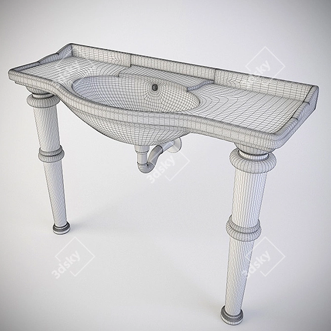 Royal Console Washbasin: Elegant Ceramica Althea Design 3D model image 3