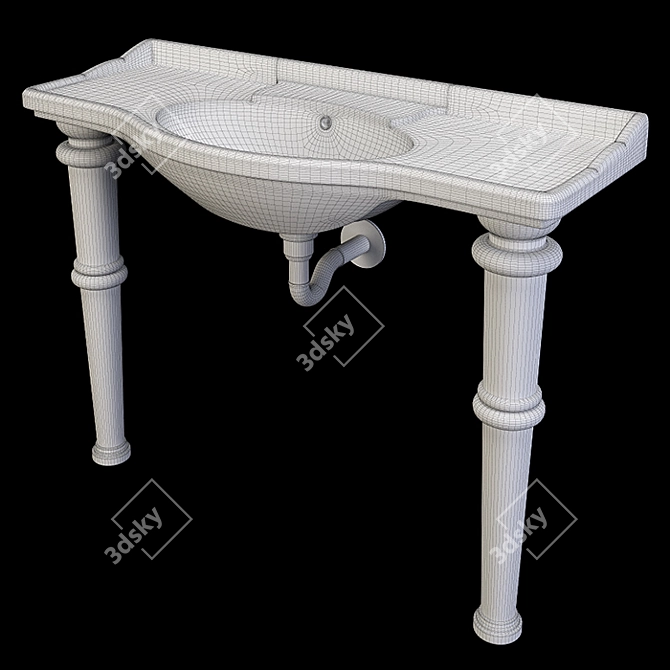 Royal Console Washbasin: Elegant Ceramica Althea Design 3D model image 6