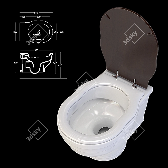 Ceramica Althea Royal Toilet & Bidet Combo 3D model image 5