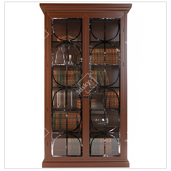 Elegant Classic Showcase - 1250x450x2300 mm 3D model image 1