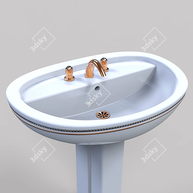 Crystal-Adorned Swarovski Sink 3D model image 1