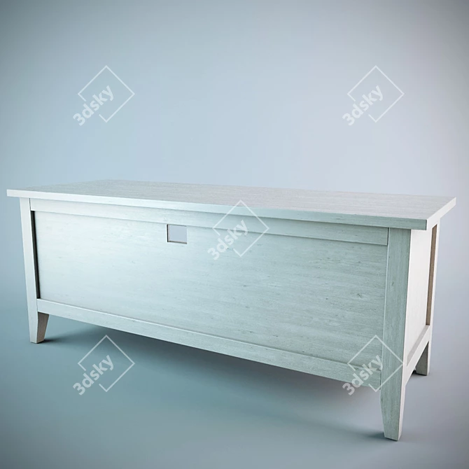 Solid Pine TV Stand 3D model image 3