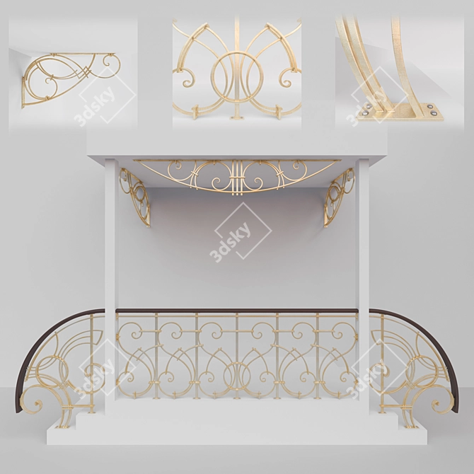 Forged Railing and Consoles | Elegant Ironwork 3D model image 1