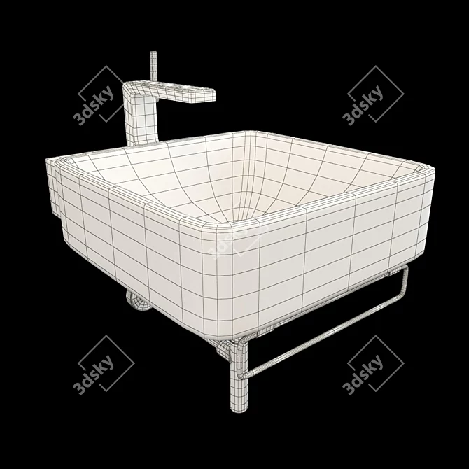 Elegant Simas Flow FL15 Sink 3D model image 2