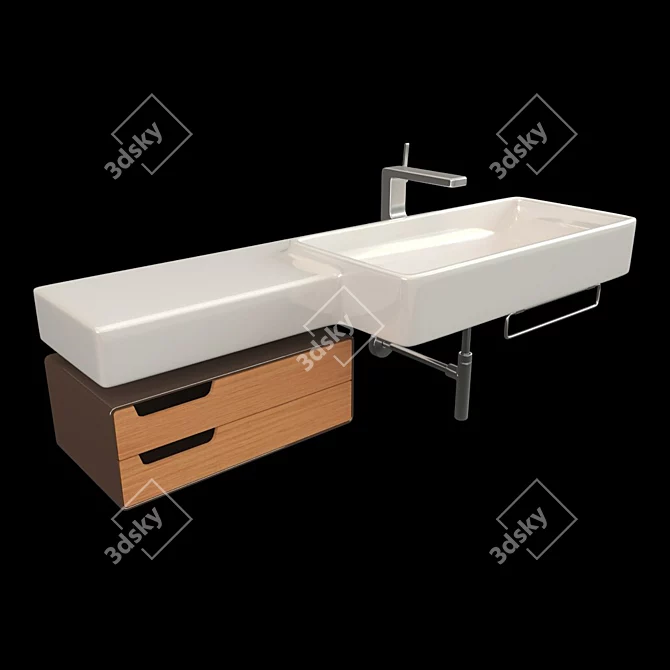 Simas Flow FL03 Wall-Mounted Sink 3D model image 1