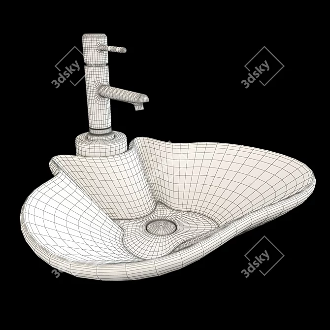 Elegant Ceramica ALA FLY Sink 3D model image 2