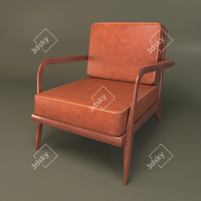 Elegant Comfort Armchair 3D model image 1