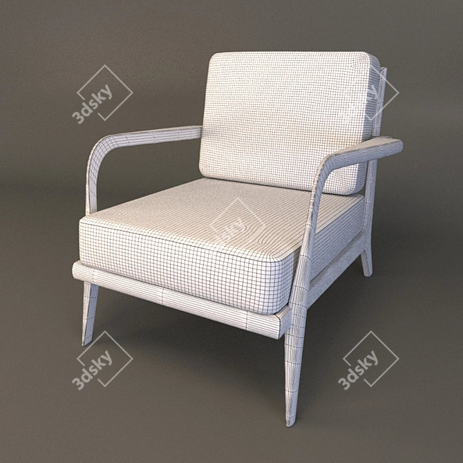 Elegant Comfort Armchair 3D model image 3