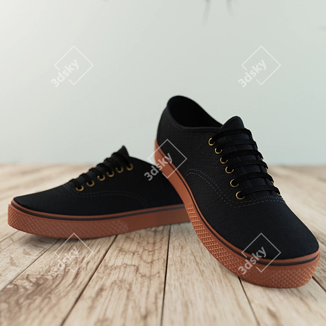 Classic Vans Sneakers: Iconic Style 3D model image 2