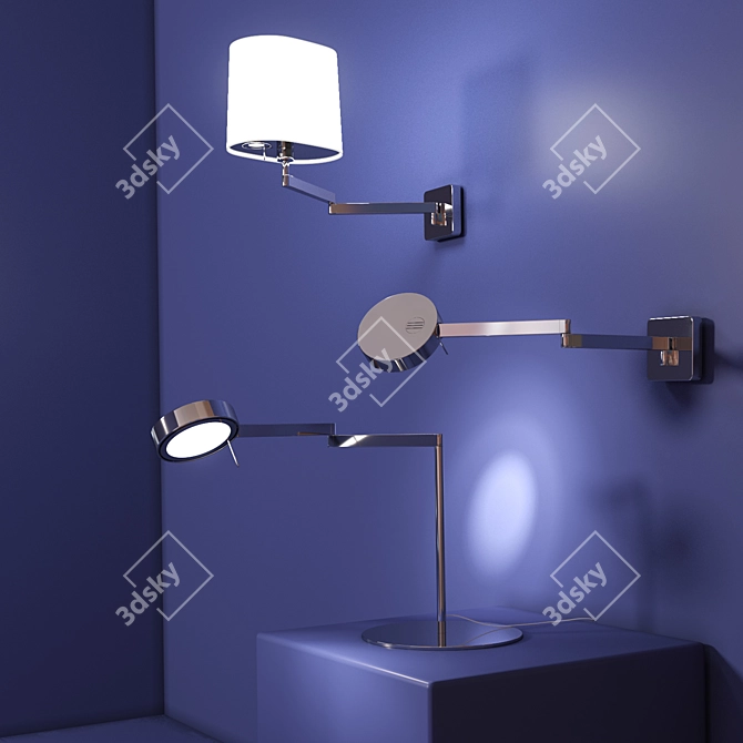Modern Pivot Desk Lamp 3D model image 1