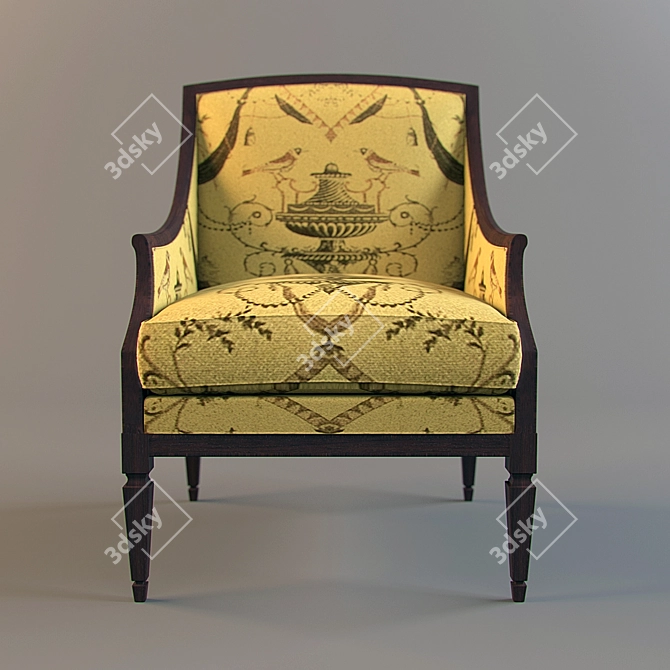 Elegant Timeless Armchair by Annibale Colombo 3D model image 2