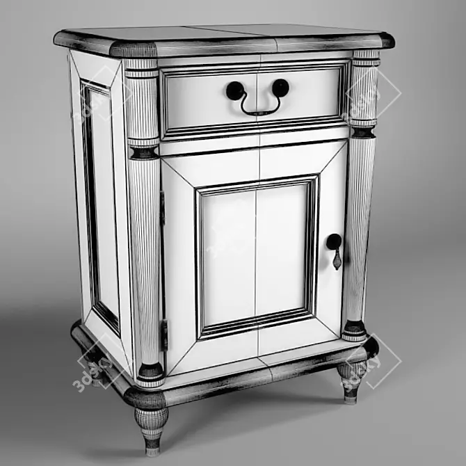 Title: Clifton Ivory Bedside 3D model image 2