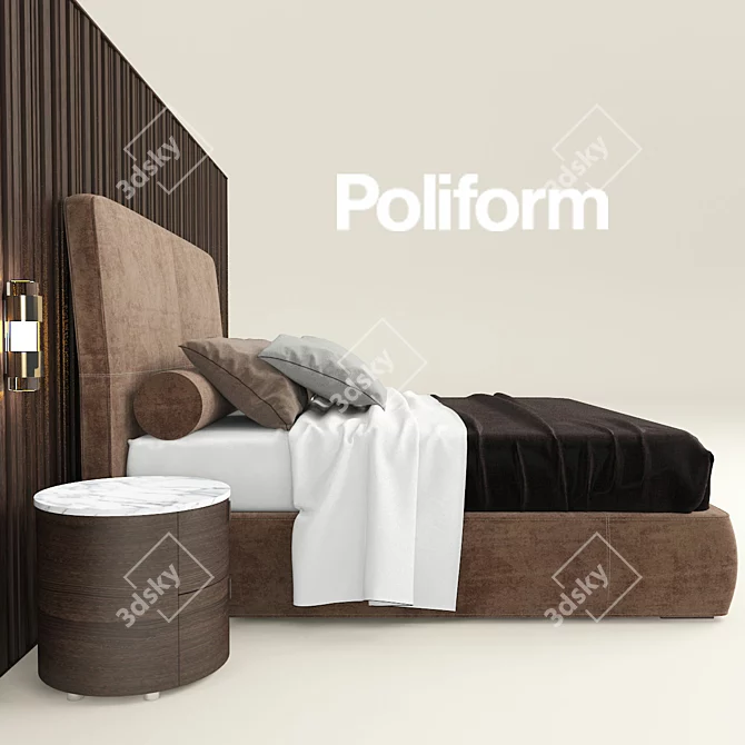 Poliform Laze: Modern Bed Elegance 3D model image 2