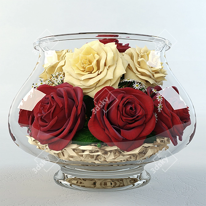 Elegant Rose Aquarium: A Stunning Addition! 3D model image 1