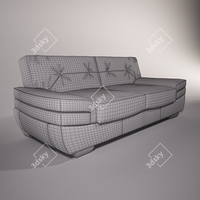 Elegant B806 Natuzzi Sofa 3D model image 2