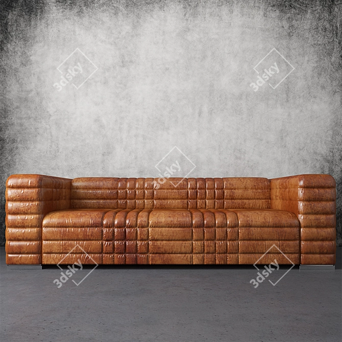 Luxurious Dialma Brown Sofa - High-Quality Comfort! 3D model image 1