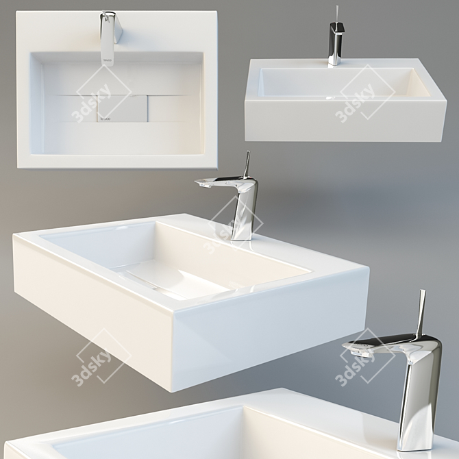 Teuco Wilmotte Sink & Skidoo Faucet 3D model image 1