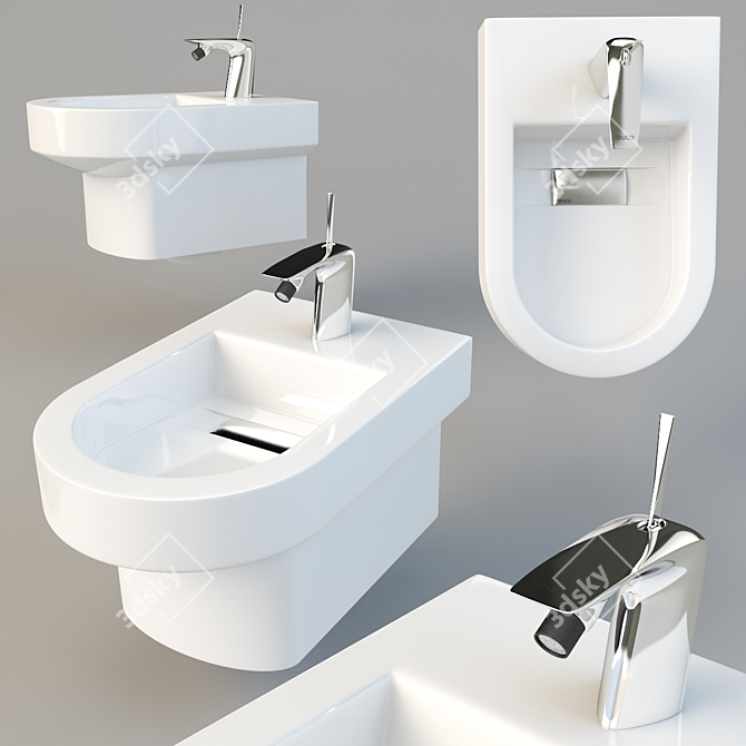 Luxury Bidet Set: Teuco Wilmotte & Skidoo 3D model image 1