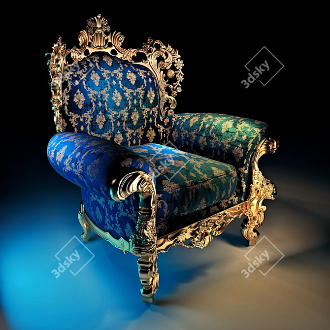 Luxury Gold Chair by Asnaghi Interiors 3D model image 1