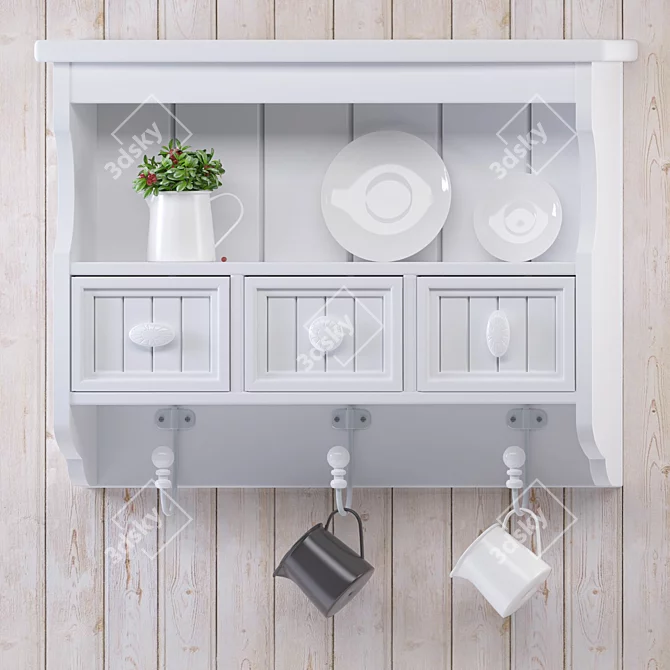 Stylish Decorative Shelves 3D model image 1