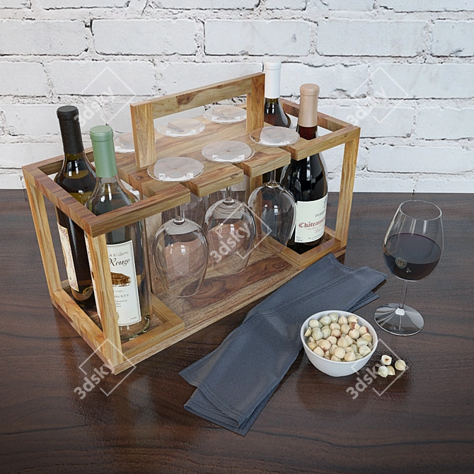 Elegant Wine Box Set 3D model image 3