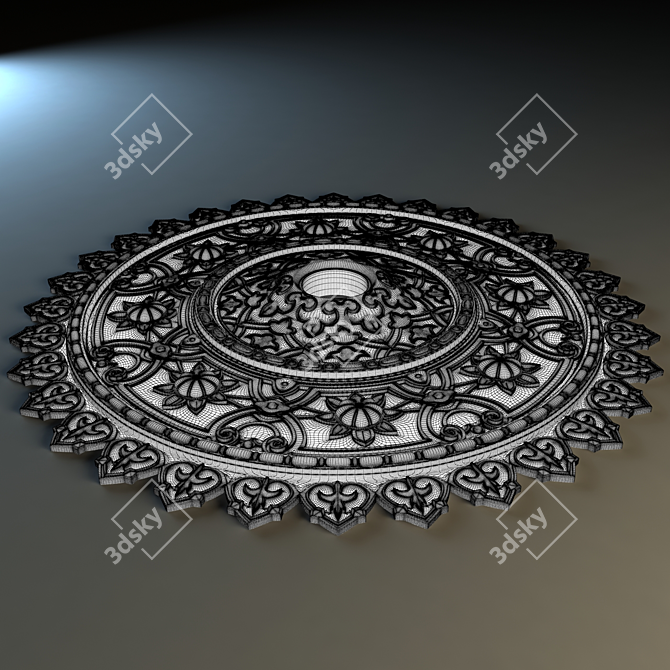 Eastern Style Ceiling Rosette 3D model image 3