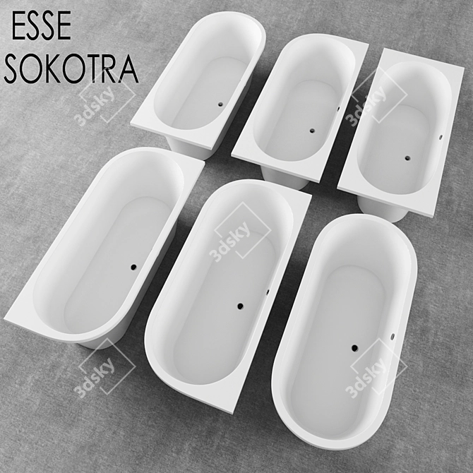 SOKOTRA Bath: Luxurious Russian Marble 3D model image 1