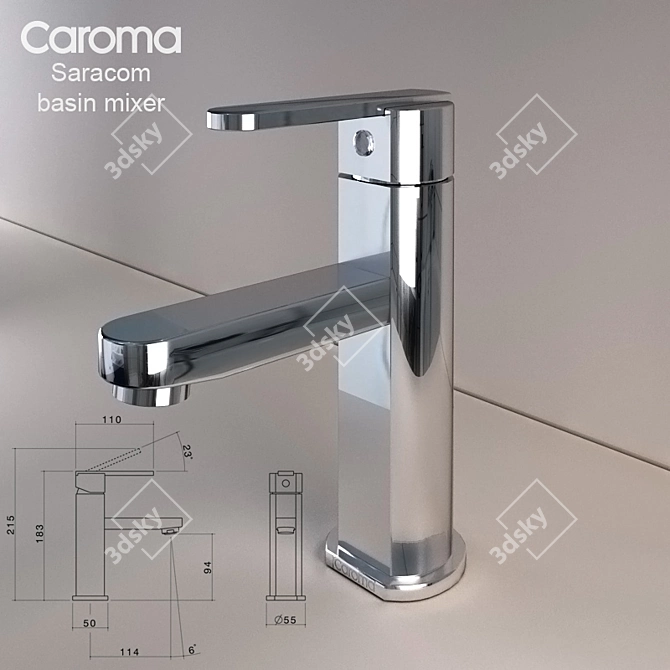 Caroma Saracom Mixer: Australian Quality at Your Fingertips! 3D model image 1