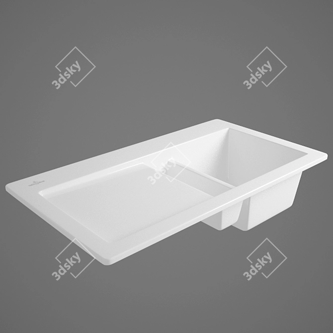 Stylish Subway-50 Wash Basin 3D model image 1