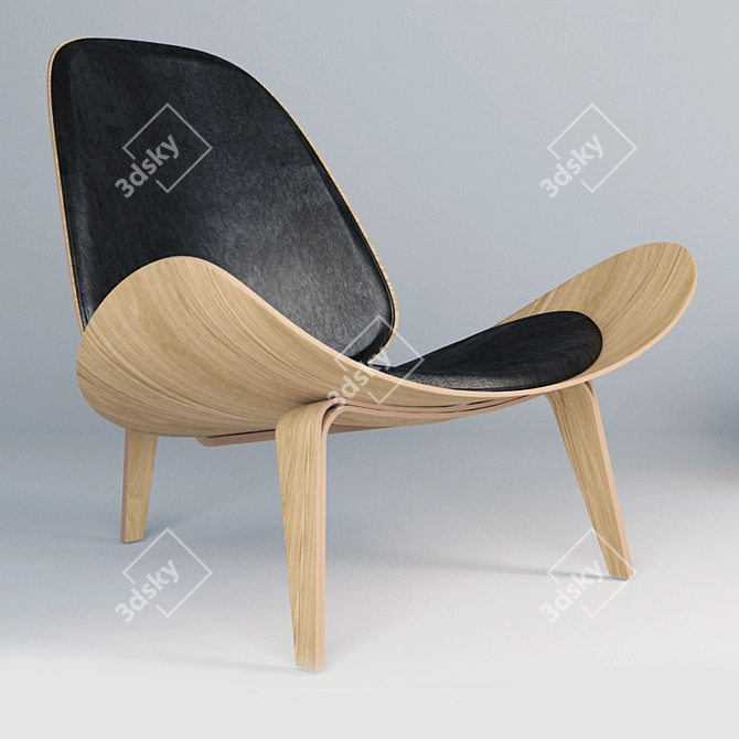 Classic Shell Chair by Wegner & Paul Smith 3D model image 1