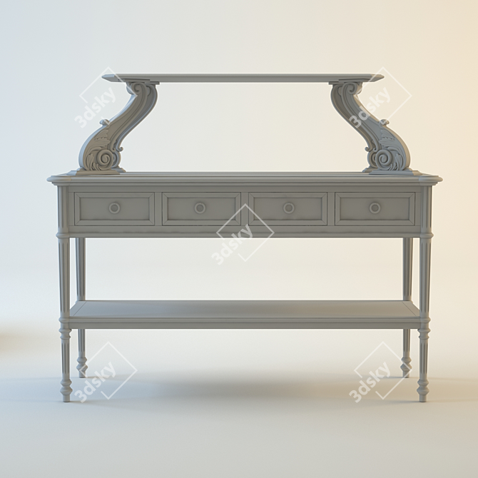 Avignon Wall Console: Space-Saving Elegance 3D model image 3