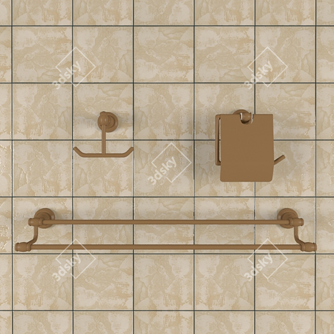 2-in-1 Towel Hangers & Paper Holder 3D model image 1