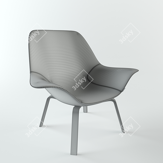 Oyster Wood Low: Timeless Comfort 3D model image 2