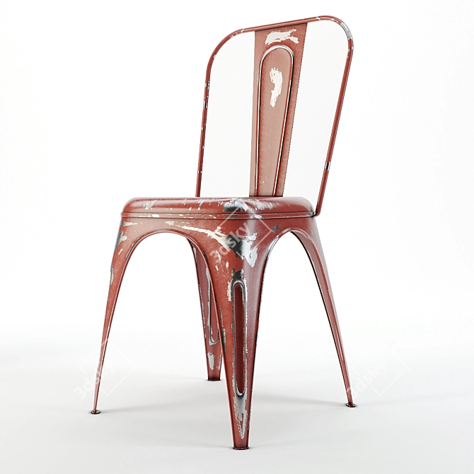 Elegant Ruby Red Dining Chair 3D model image 2