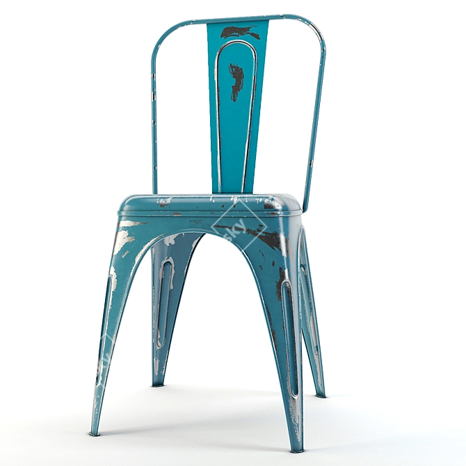 Elegant Ruby Red Dining Chair 3D model image 3