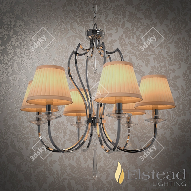 Pimlico 6Lt Chandelier: Elegant Lighting Fixture 3D model image 1