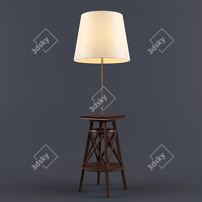 Title: Versatile Shelf Floor Lamp 3D model image 1