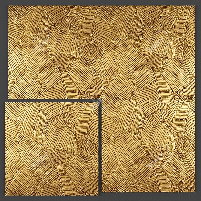 Futuristic Leaf 3D Wall Panel 3D model image 1