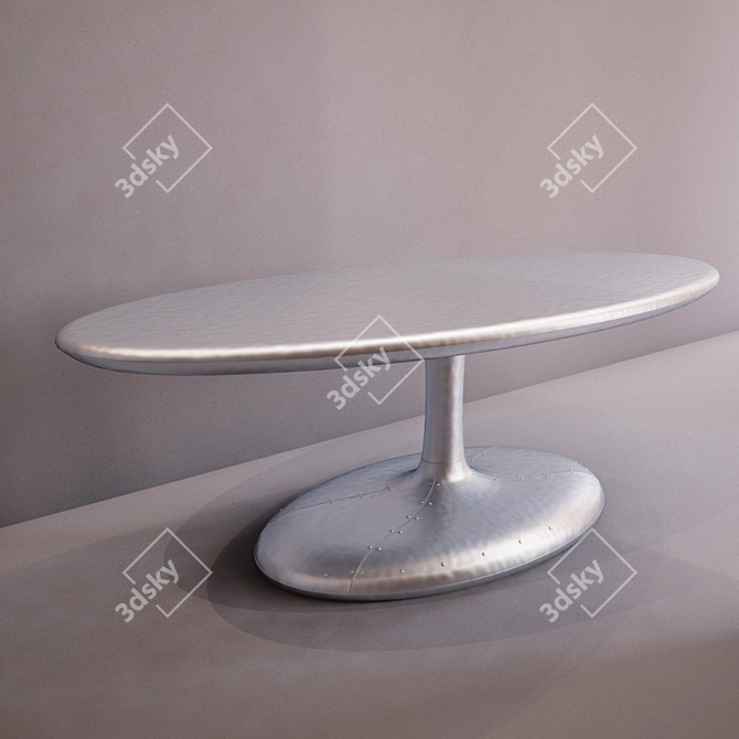 Industrial Metal Table 3D model image 1