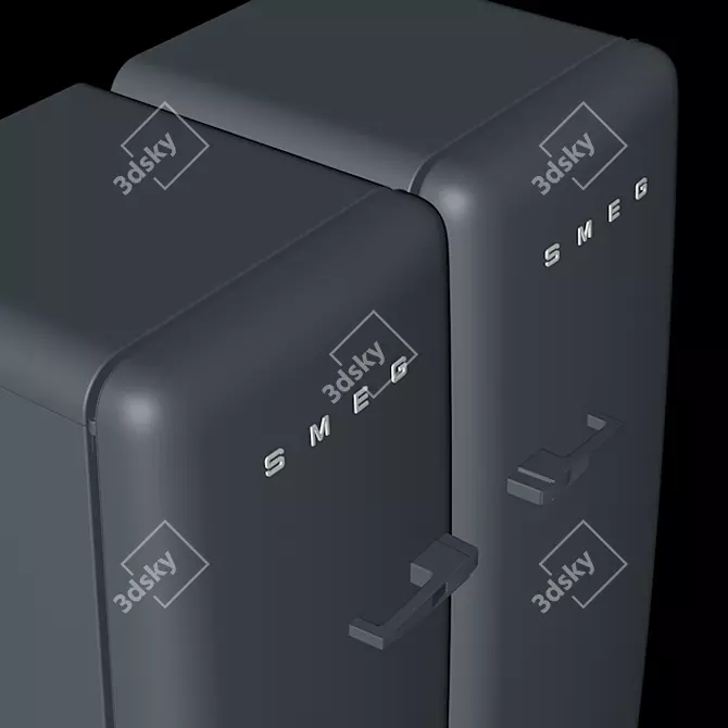 Sleek Smeg Refrigerator and Freezer 3D model image 3