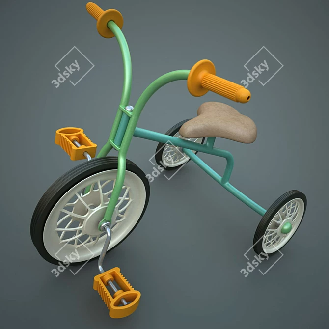 Vintage USSR Tricycle 3D model image 3