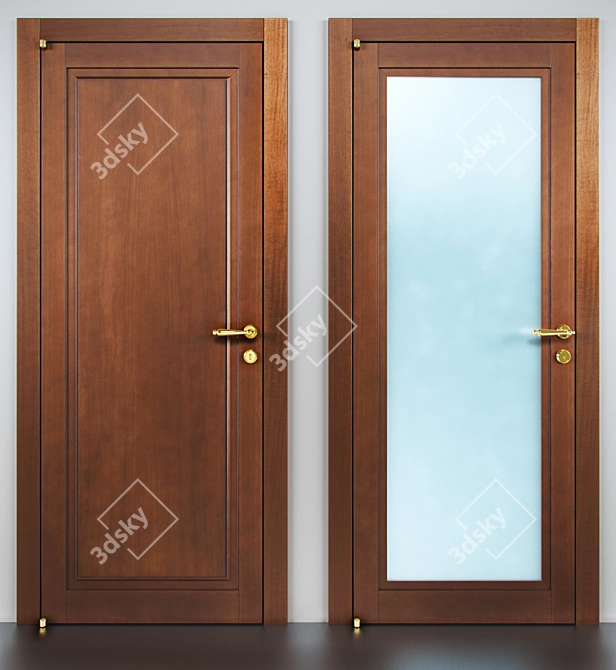 Elegant Barausse Doors Collection 3D model image 2